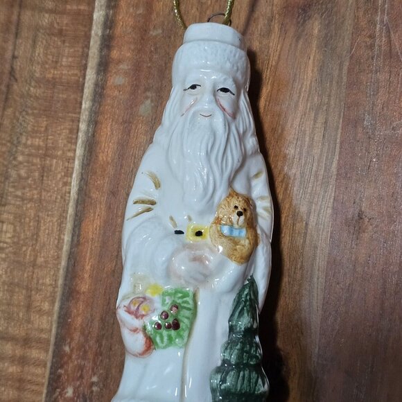 Enesco Santa Christmas Tree Ornament 4.25" Porcelain 1995 Vintage Holiday Decor - Picture 7 of 7